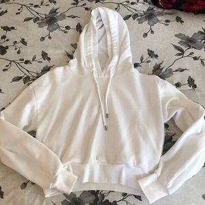 White Forever 21 crop hoody